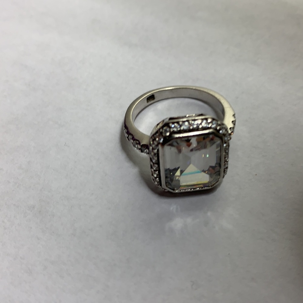 Sterling silver sparkly fun cocktail ring size 9